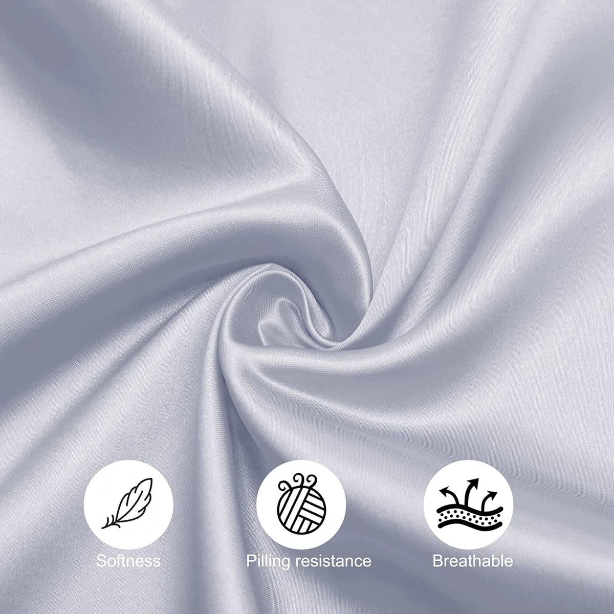 Horbaunal 30 Pack Silver Satin Napkins 17 x 17 Inch, Square Soft Table Dinner Napkins, Silky Cloth