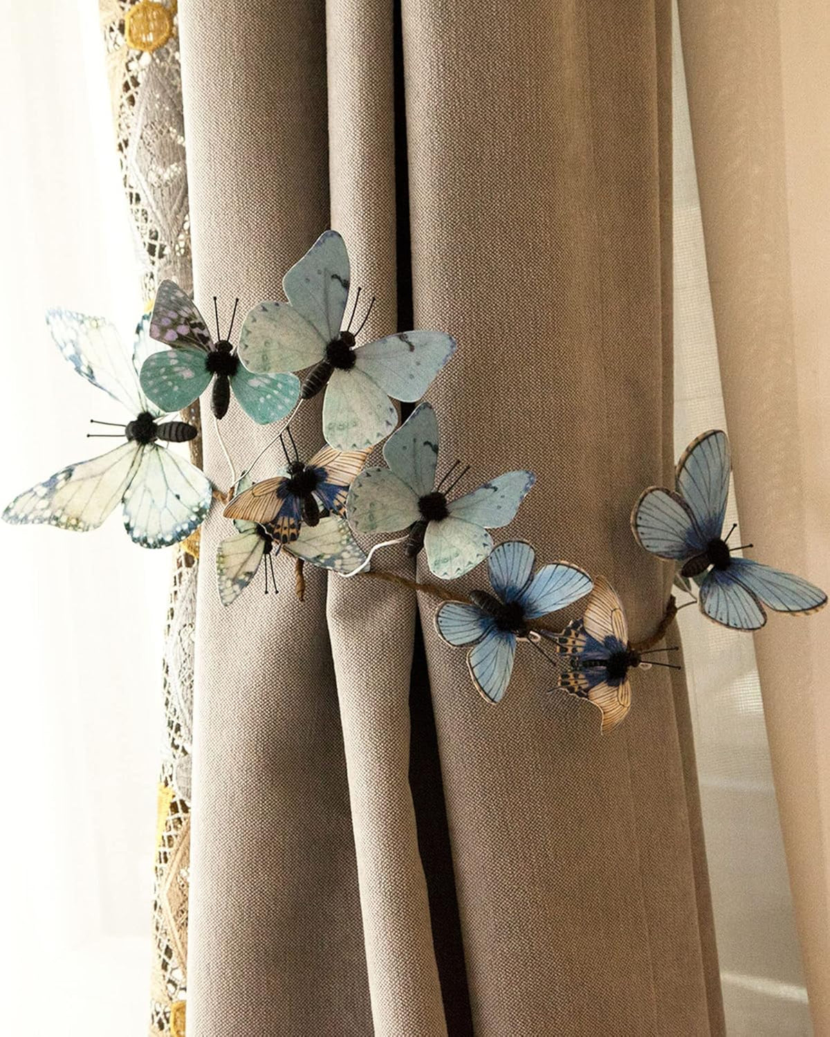 Artificial Butterfly Garland, Fake Butterfly Decorative Vines, DIY 3D Unique Butterfly Hanging