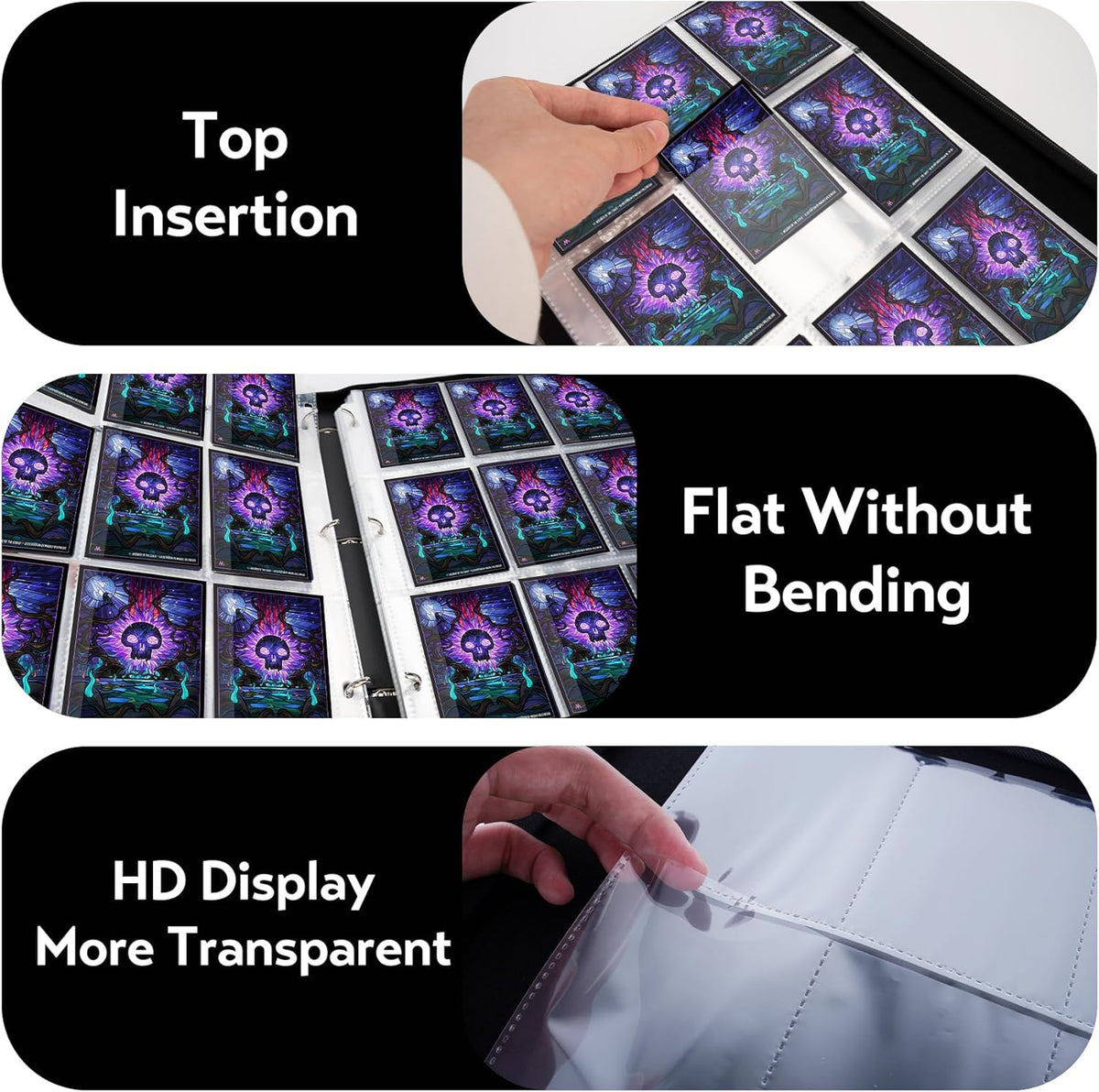 9 Pocket Card Binder for MTG/YGO/PTCG/Game Cards, Holds 900 Cards,Premium Card Collector Book for