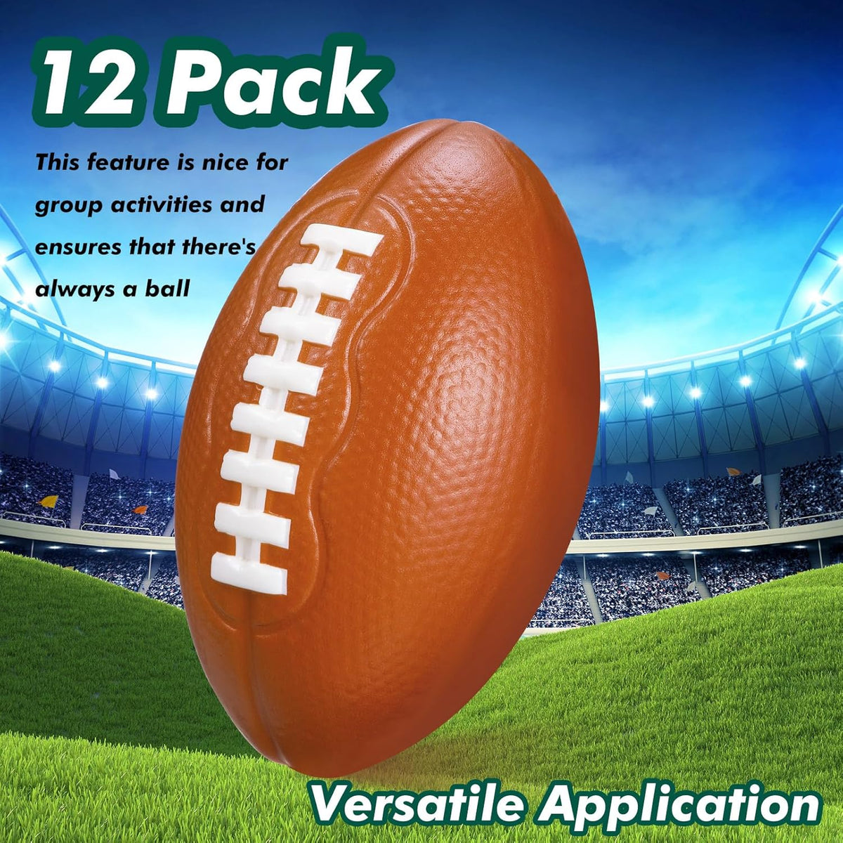 Liliful 12 Pieces Foam Football 6.7 Inch Small Mini Soft Football for Indoor Outdoor Sports Yard
