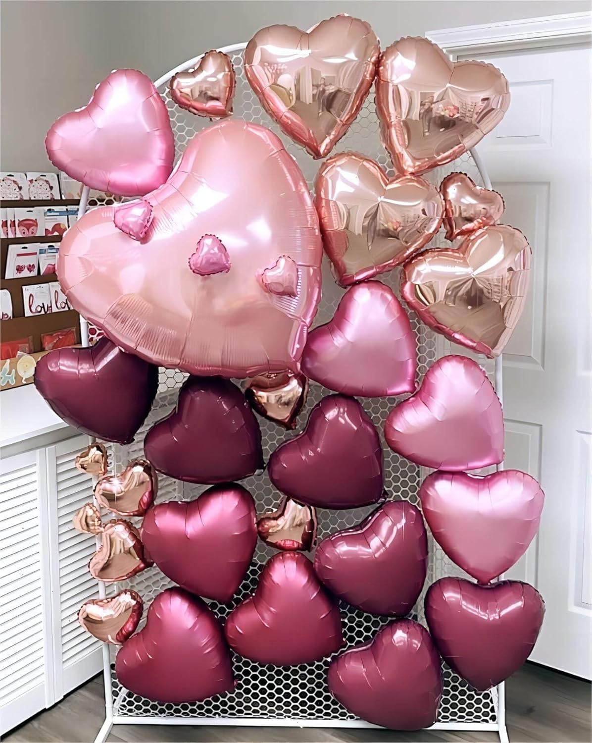 12 Pcs Red Heart Shaped Metallic Balloons 18 Inch Valentine Balloons for Valentines Day Bridal
