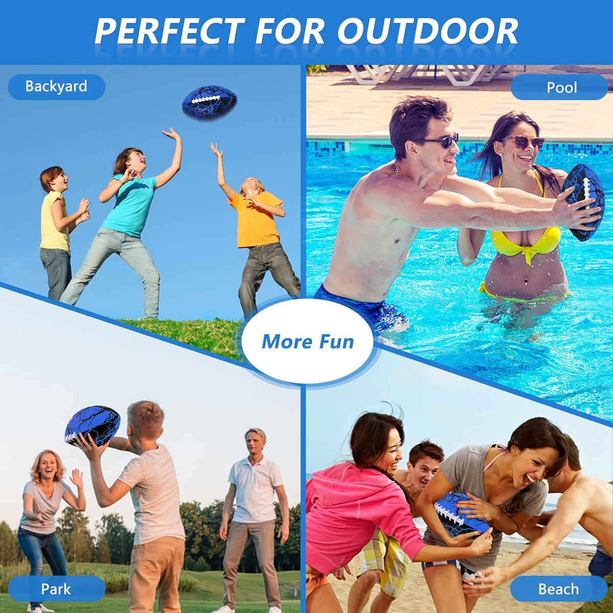 Jasonwell Pool Beach Water Football - Strong Grip Waterproof Soft Football for All-Weather Play
