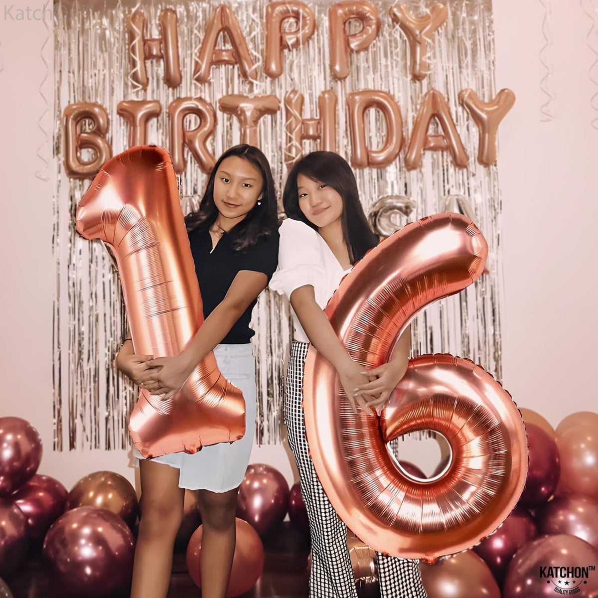 KatchOn, Rose Gold 16 Balloon Numbers - 40 Inch | Foil Balloon For 16th Happy Birthday Decorations