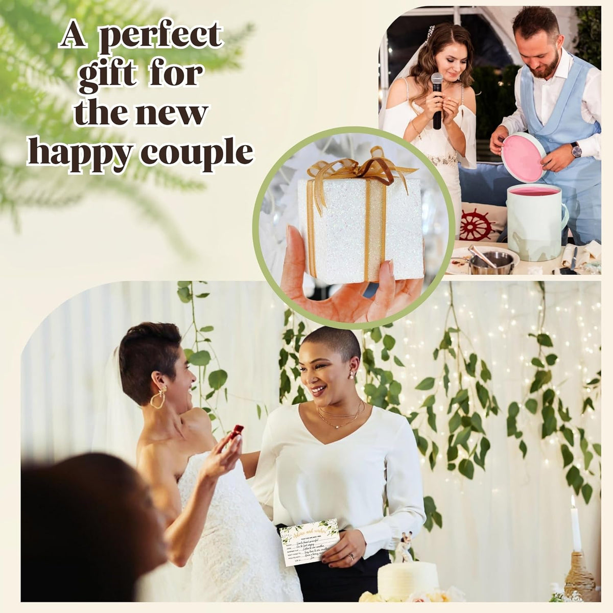 Advice and Wishes for The Mr and Mrs - 50 Wedding Advice Cards for Bridal Shower Decorations