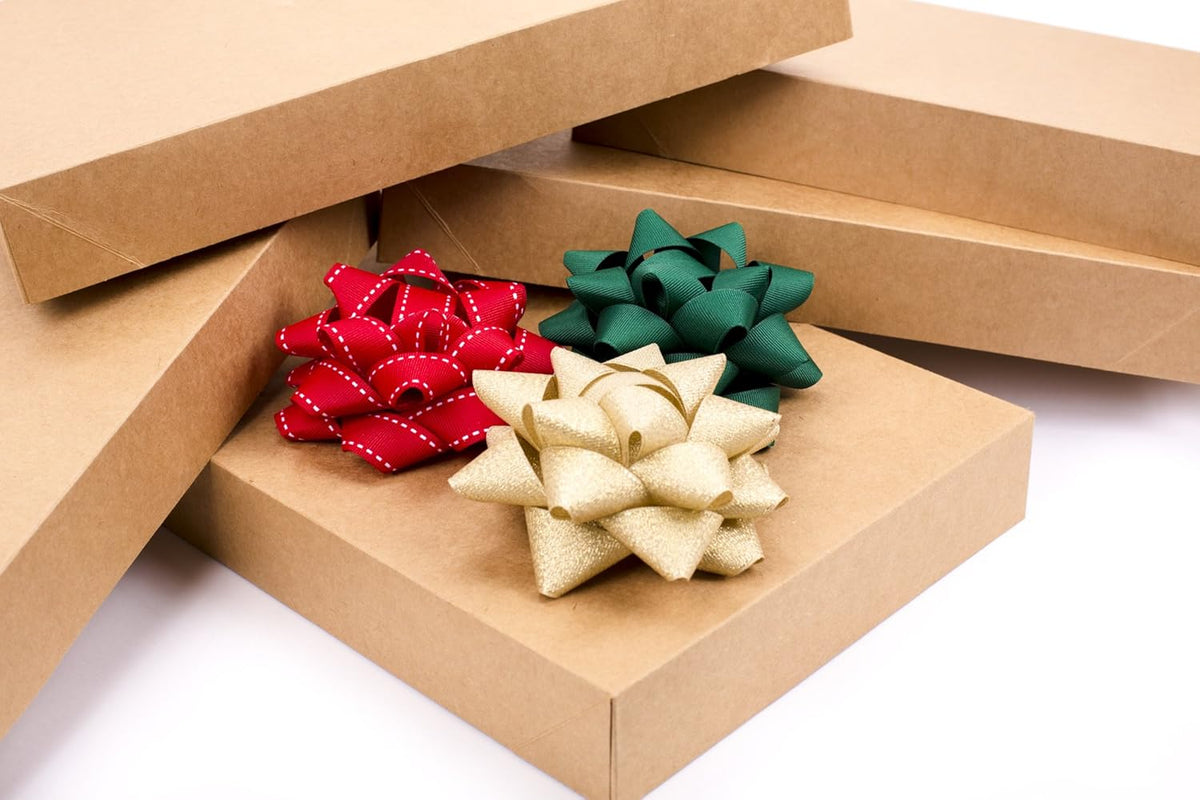 Hallmark Medium Gift Boxes with Lids (5 Shirt Boxes, Kraft) for Birthdays, Graduations, Christmas