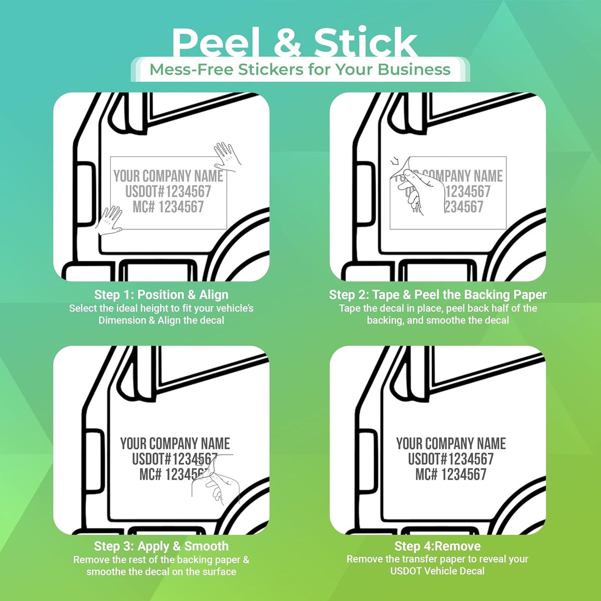 Custom USDOT Truck Decal, MC, Company Name & Registration Stickers, Vinyl Lettering Sticker for