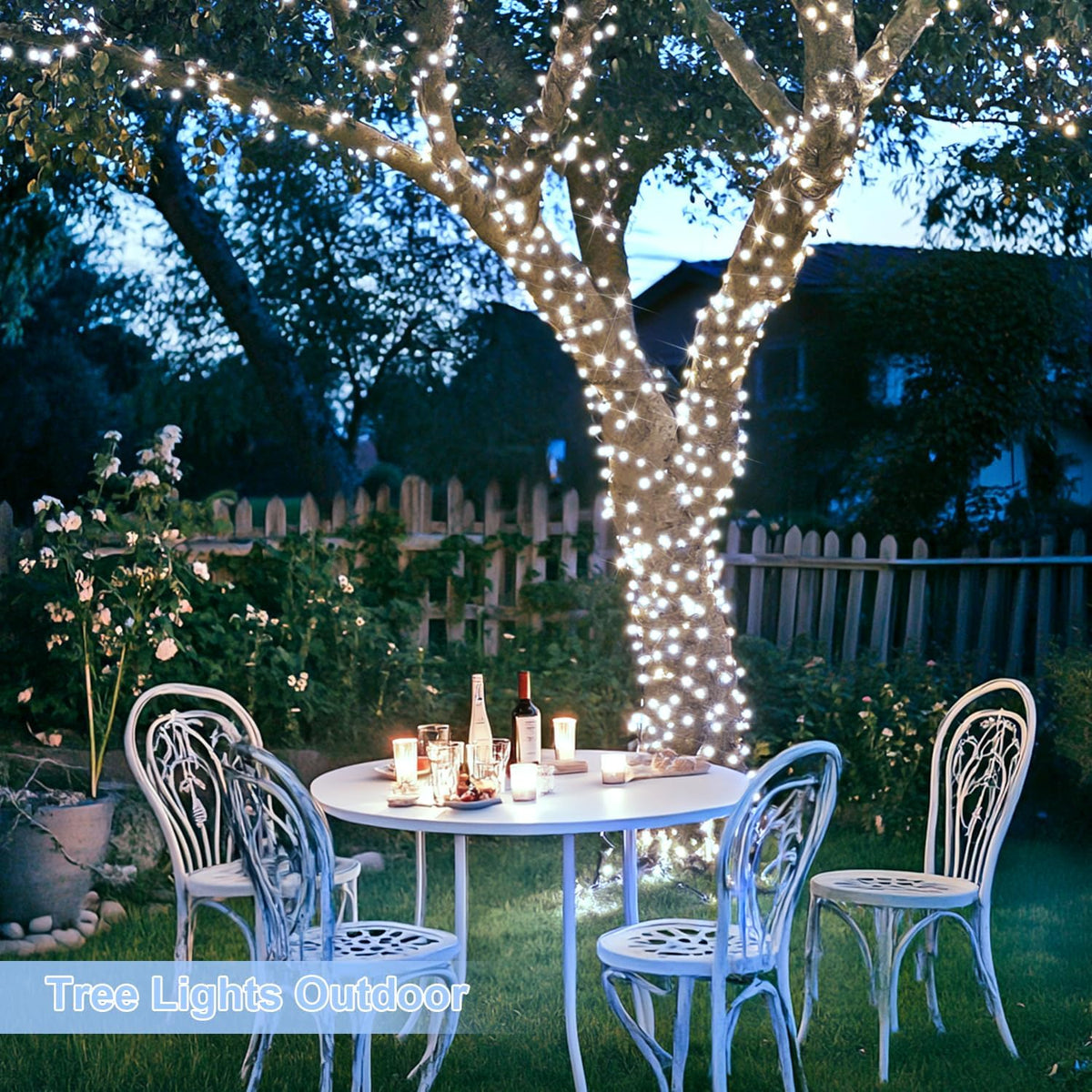 JMEXSUSS 800 LED White Christmas String Lights Outdoor, String Twinkle Lights Clear Wire Plug in