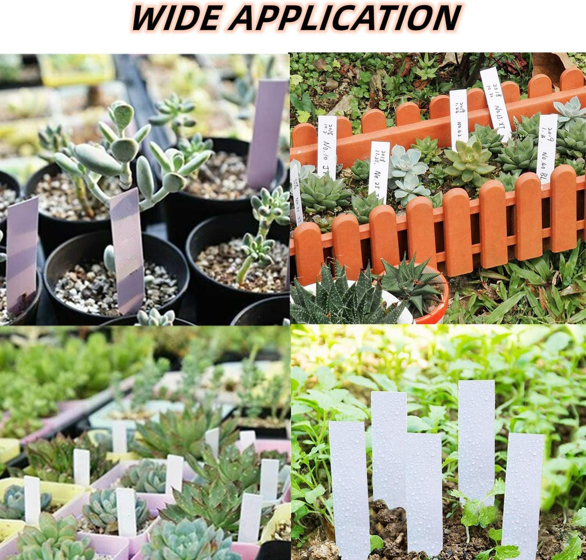 YaeCCC 1000 Pcs 4 Inches Plant Labels Plastic Plant Tags Nursery Garden Labels Pot Marker Garden