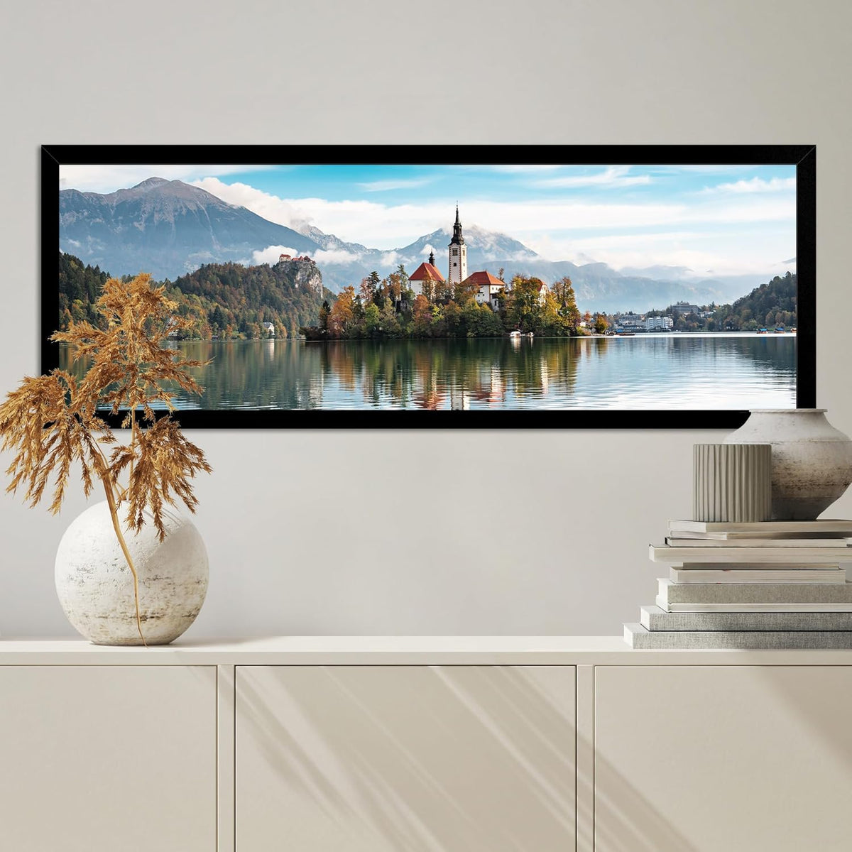 13x39 Puzzle Frame 2 Packs, Real Glass and Black Wood Frame, Display Panoramic 13 x 39 Picture