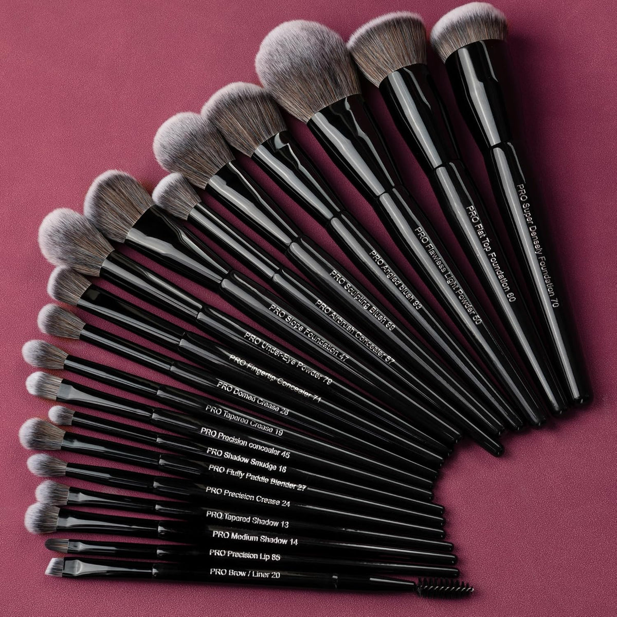Bueart Design 19Pcs Professional Grade Labeled Makeup Brushes Set, Large Foundation Powder Contour