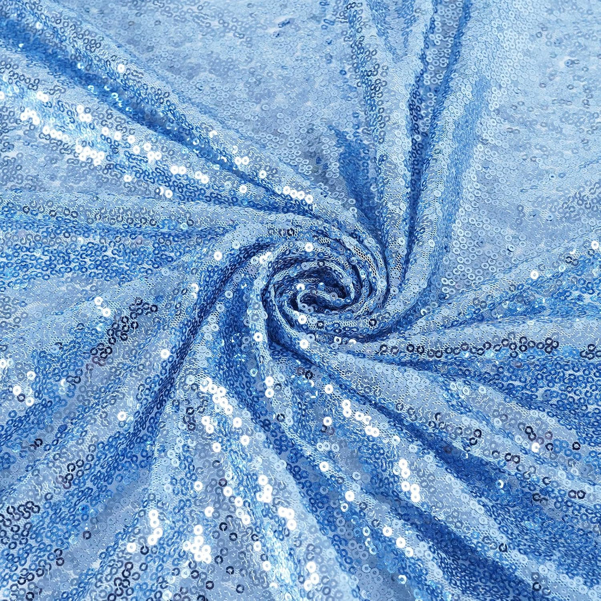 SquarePie Sequin Tablecloth 50 x 72 Inch Baby Blue Sparkly Table Linen for Wedding Party