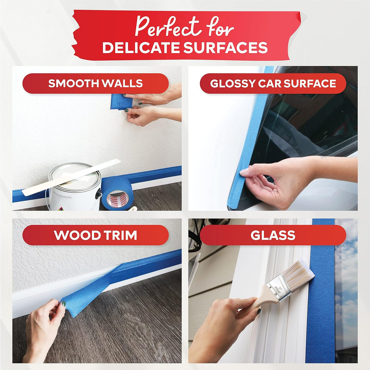 XFasten Professional Blue Painters Tape 2.5-Inches x 60-Yards (Single Pack) Blue Painters Masking