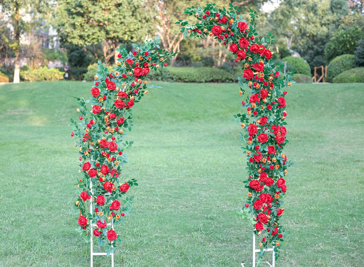 6FT Pink Flower Garland Artificial Rose Vines Hanging Floral Garland for Home Decor Wall Trellis