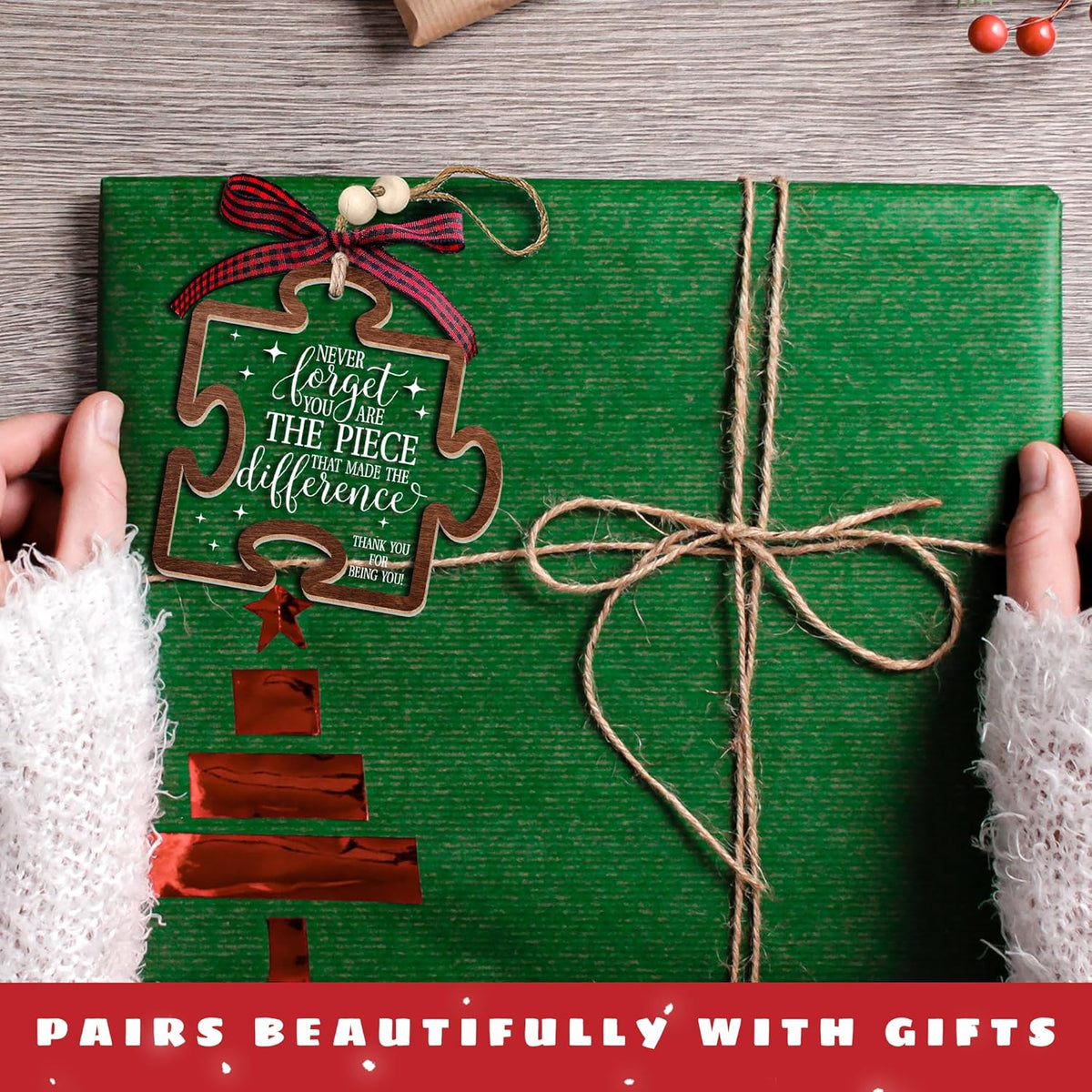 Pawzity Thank You Gifts - Never Forget You are The Piece That Made The Difference Ornaments