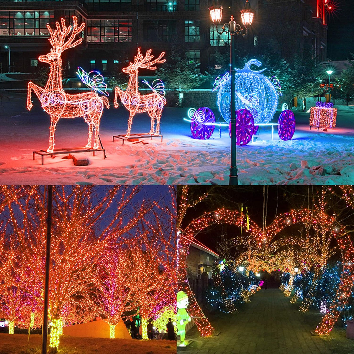 300 LED Halloween Lights, 98.5FT Halloween String Lights with 8 Lighting Modes, Waterproof &