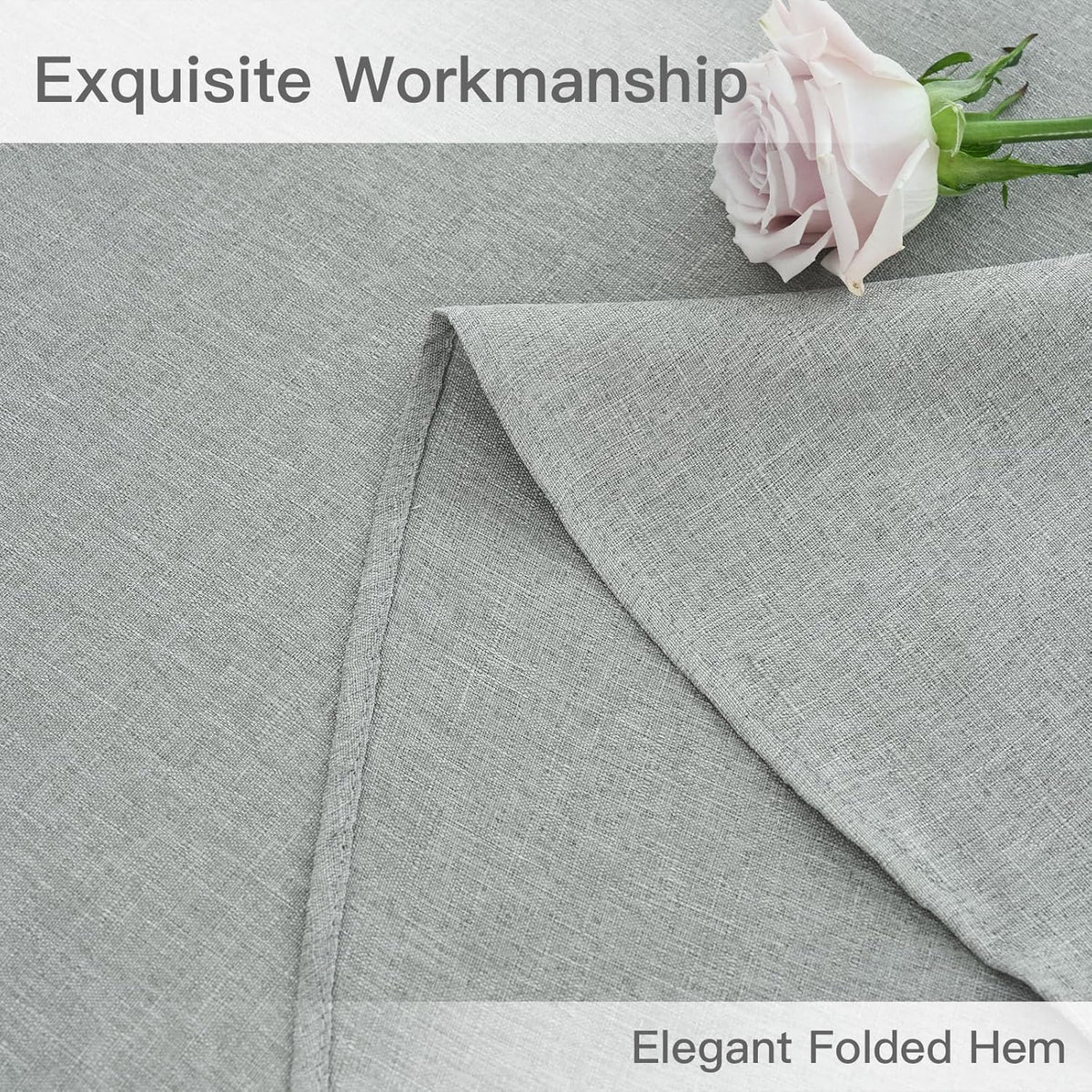 maxmill Linen Textured Tablecloth Spill-Proof Stainproof Wrinkle Free Washable Fabric Table Cloth