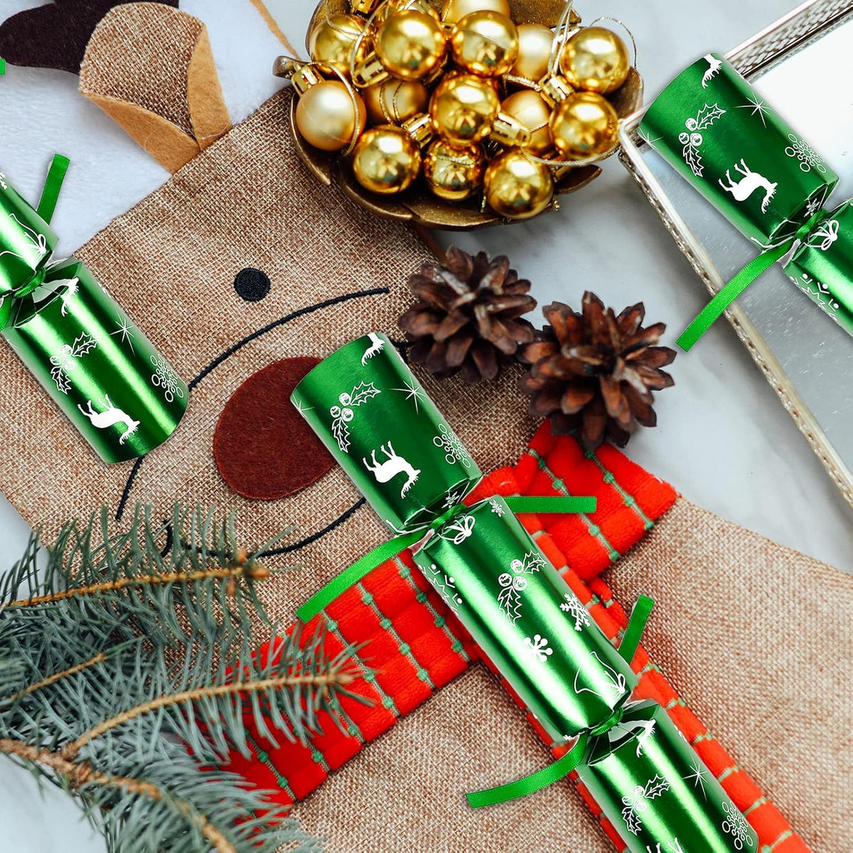 12 Pack Christmas No-snap Party Table Favors, Christmas themed Holiday Supplies with Party Hat