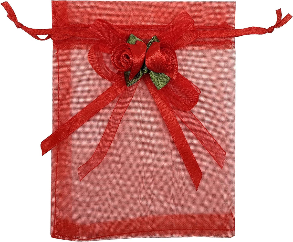 Ankirol 50pcs Sheer Organza Favor Bags For Wedding 3.8x4.8'' Gift Bags Samples Display Drawstring