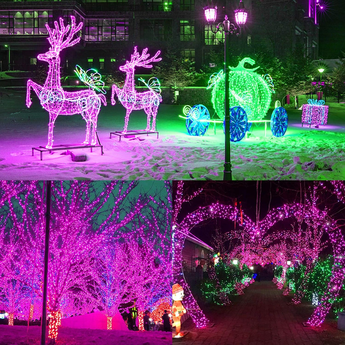 300 LED Halloween Lights, 98.5FT Halloween String Lights with 8 Lighting Modes, Waterproof &