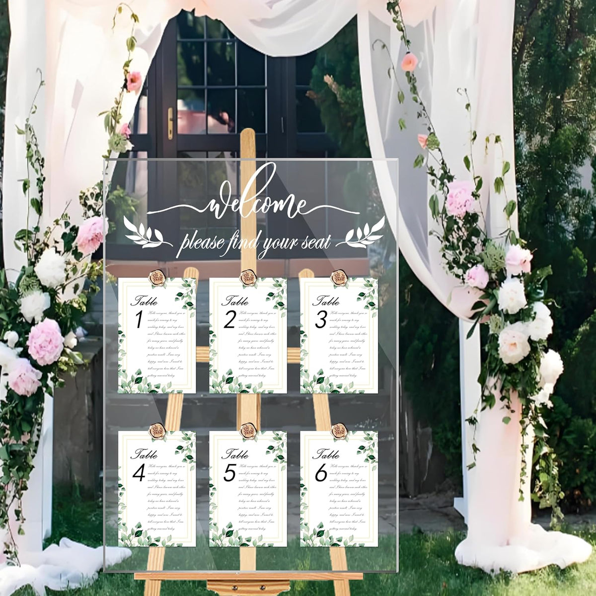 Wedding Seating Chart Board Display, 24x18 Inch Welcome Please Find Your Seat Acrylic Table Seating