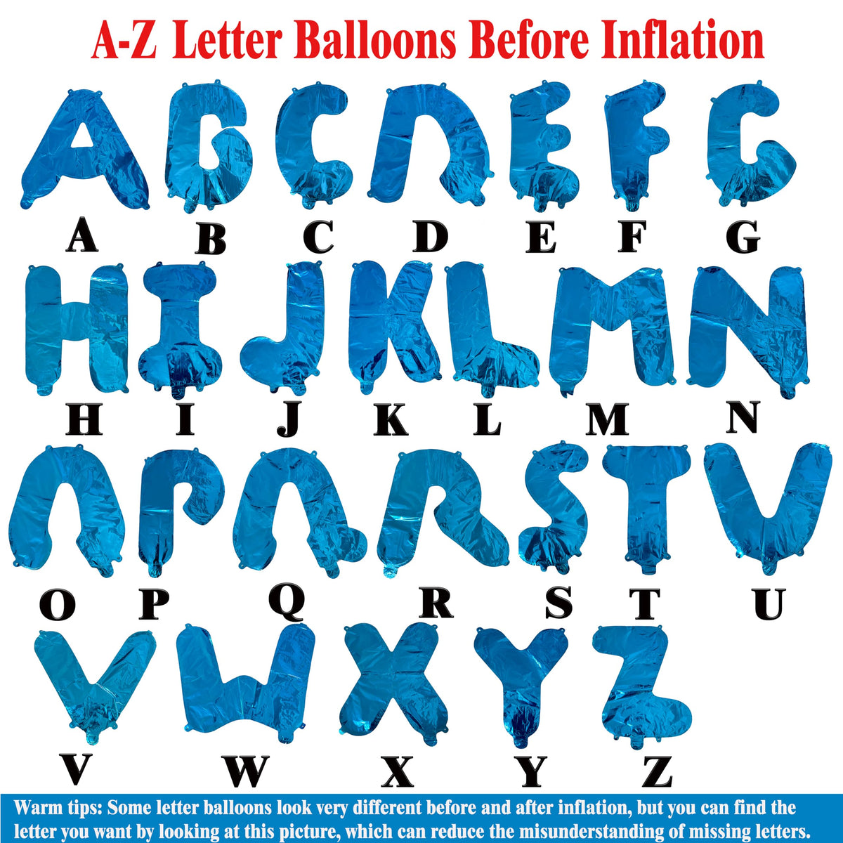 TONIFUL Black Letter Balloons 2 Set 16 Inch A-Z Custom Alphabet Banner