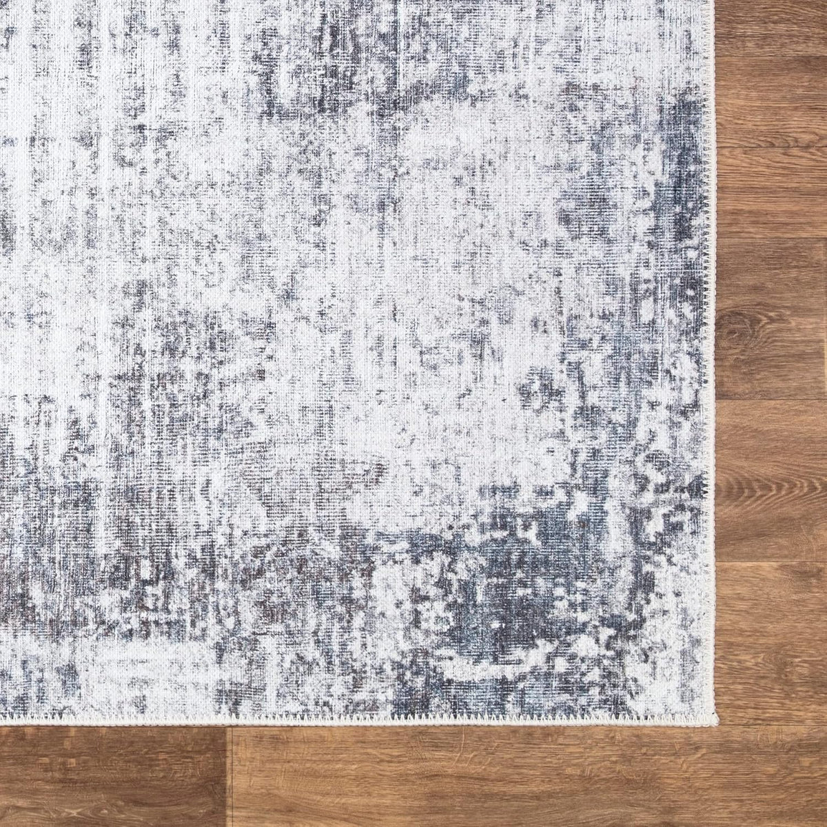 Bloom Rugs Washable Non-Slip 9' x 12' Rug - Gray/Charcoal/Blue Modern Abstract Area Rug for Living