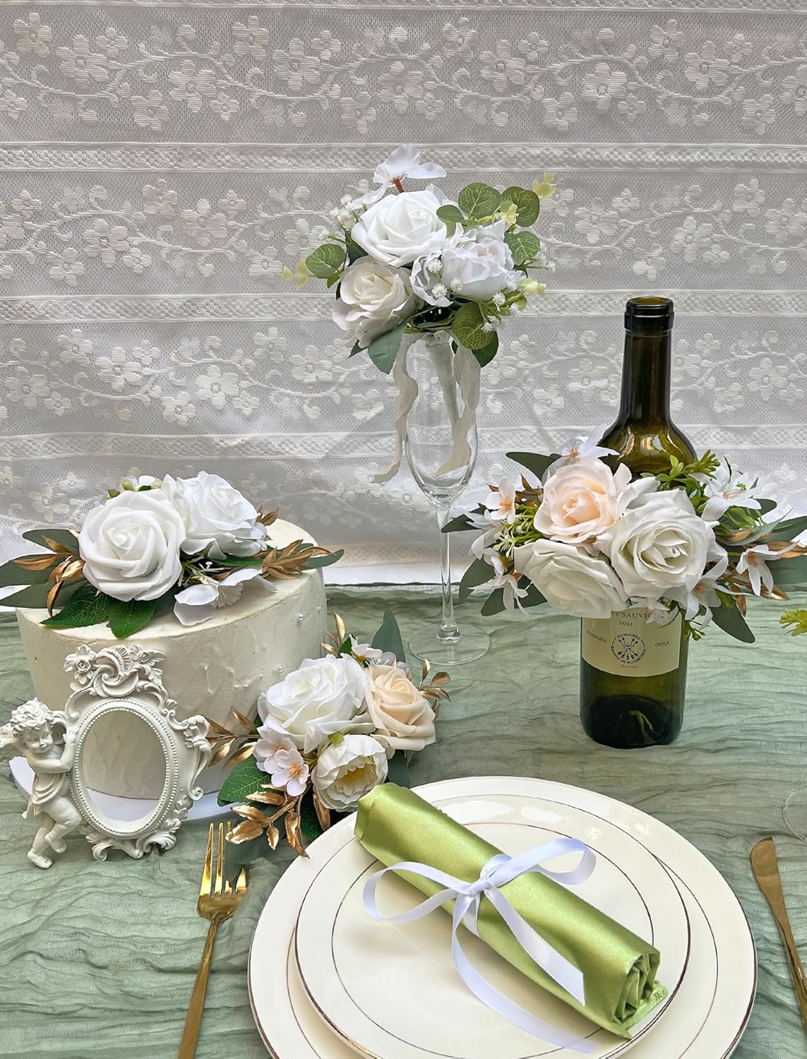 CherishedMoments Set of 6 Assorted Flower Centerpieces Mini Floral Wedding Flowers Set for Fall
