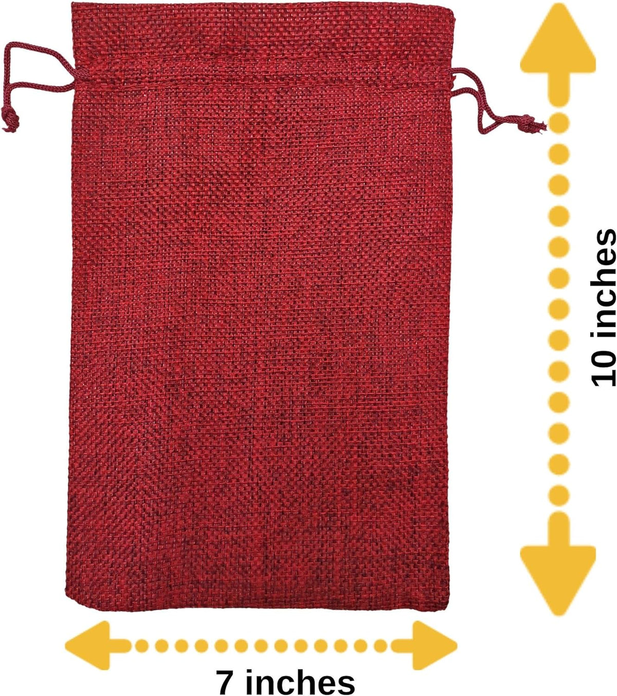 Supply Friend 50 Red Burlap Bags with Drawstring, 7x10 Inch Gift Bag Bulk Pack for Mugs, Mason