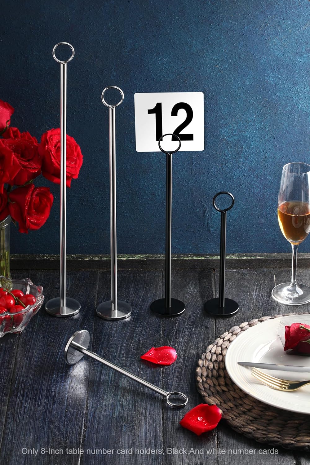 New Star Foodservice 27693 Ring Clip Table Number Card Holders, w/Number Cards, 1 to 24, Set of 24
