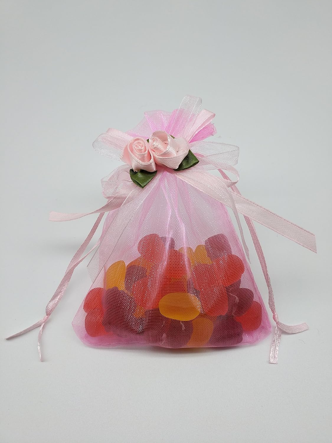 Ankirol 50pcs Sheer Organza Favor Bags For Wedding 3.8x4.8'' Gift Bags Samples Display Drawstring