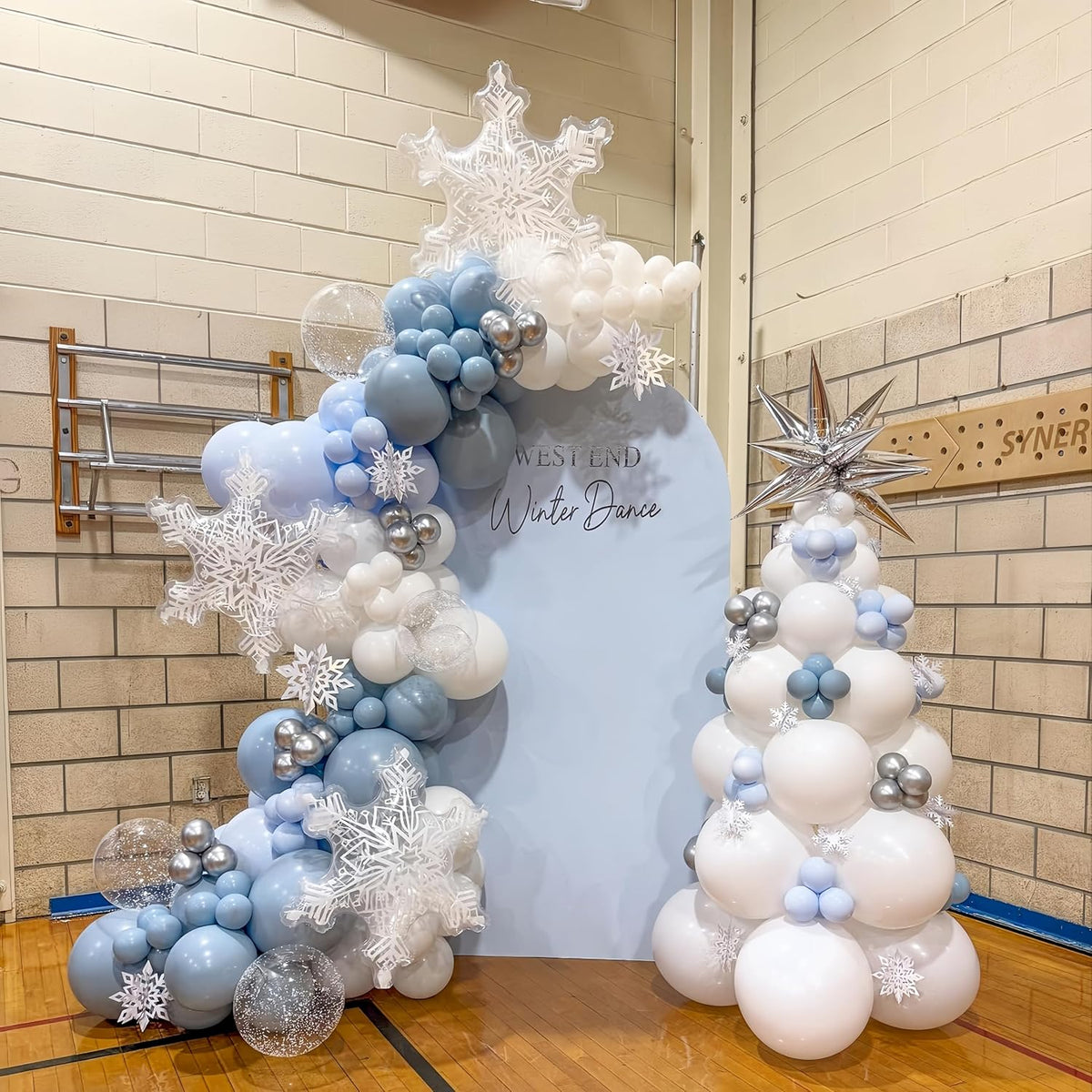 Winter Wonderland Balloons, 60PCS Blue White Snowflakes for Ice Wonderland Christmas Baby Shower