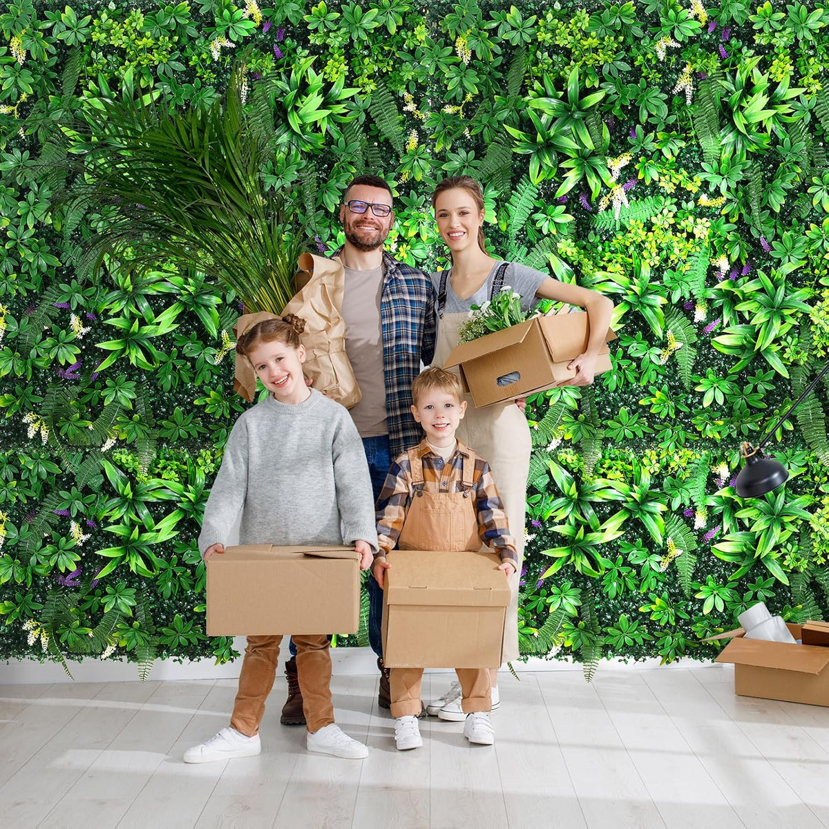 Artificial Grass Wall Panels 20"x20"(6pcs), Hedge Green Wall Decor Backdrop, UV-Anti Fake Greenery