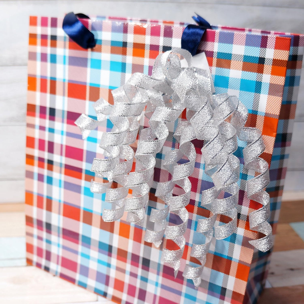 CT CRAFT LLC Silver Metallic Curly Ribbon Bow 6" Long x 6 Counts Gift Wrapping Pre-Tied