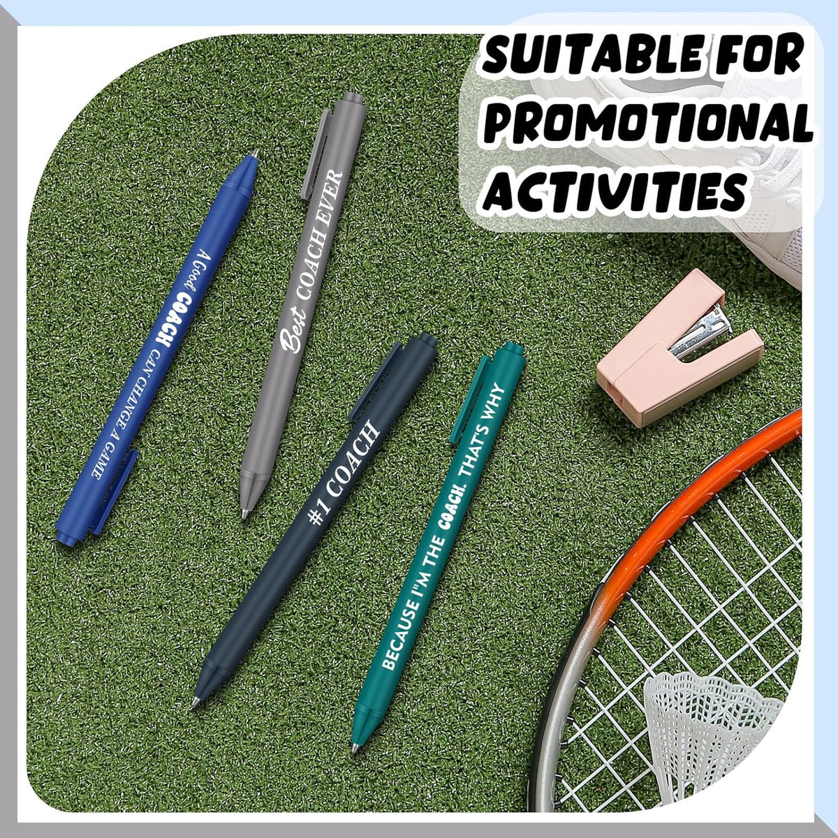 24 Pcs Coaches Appreciation Gifts Ballpoint Pen Sports Thank You Work Pen for Coaches Funny Gifts