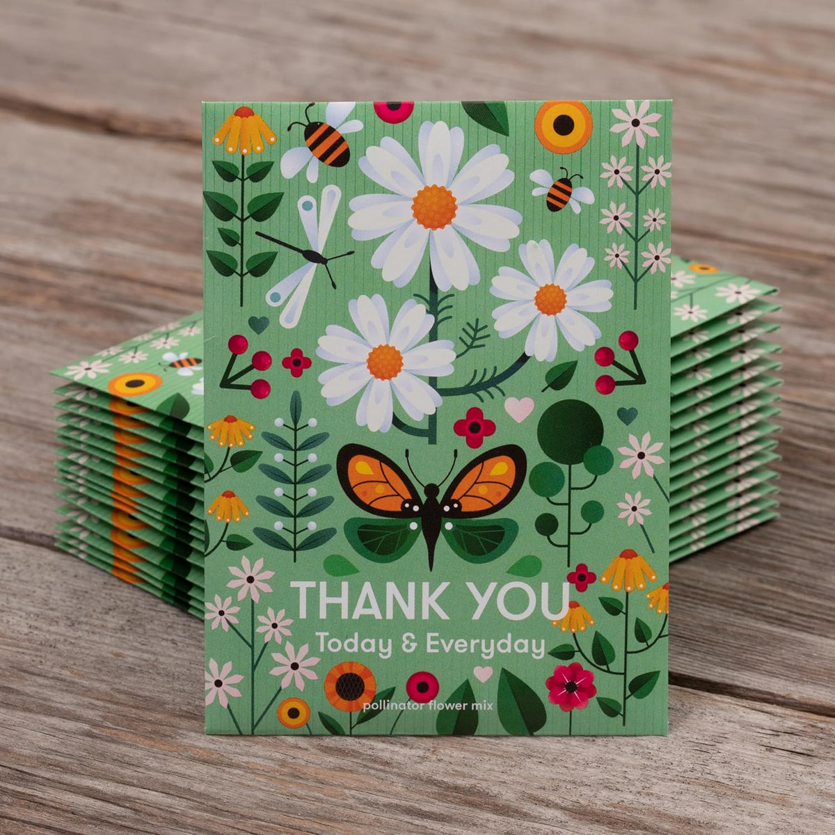 Bentley Seed Co. Thank You Packet - Pollinator Flower Mix - 25 Seed Packets - Perfect Eco-Friendly