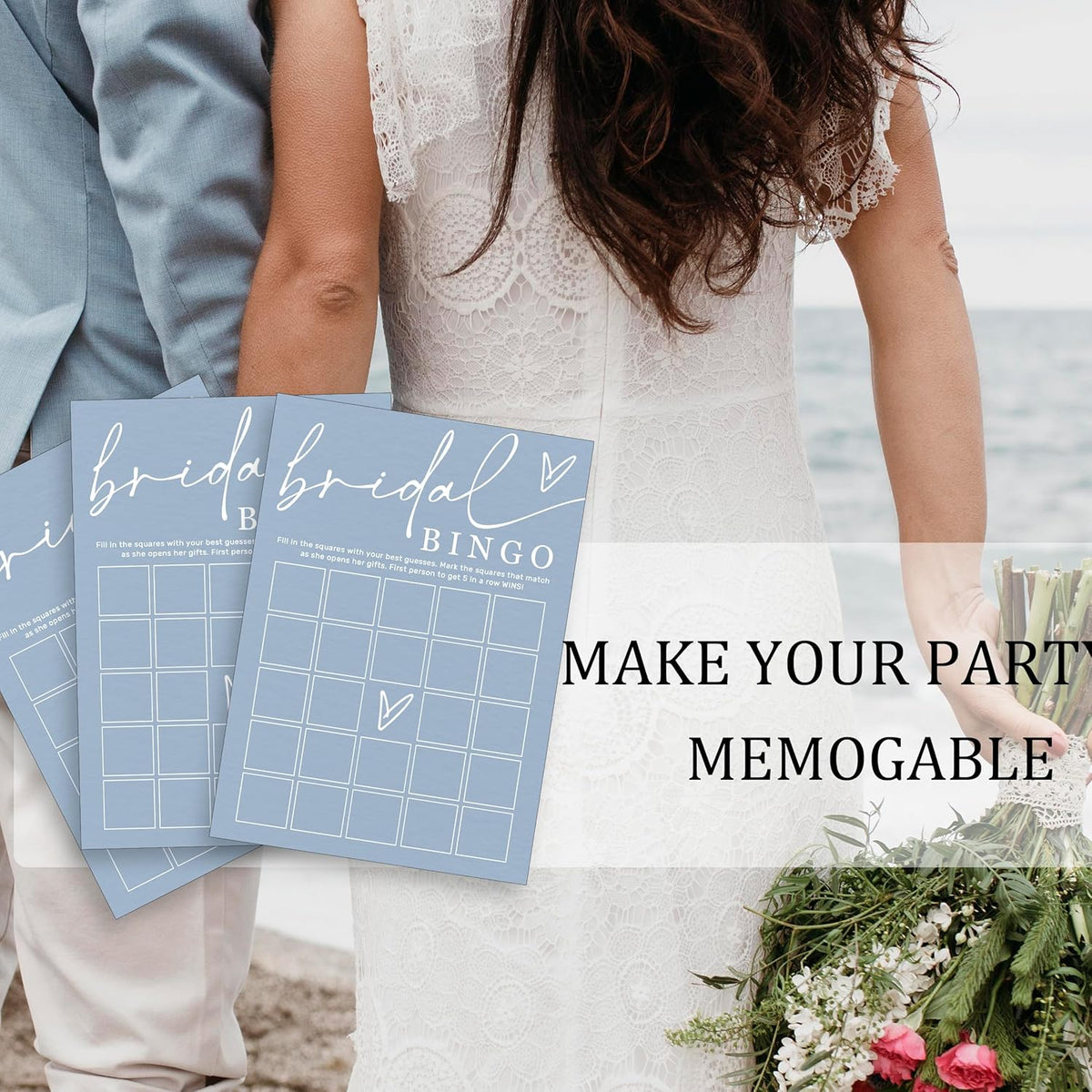 Fun Bridal Shower Bingo Games Set with Blank Squares to Wedding Guest Book idea Bride’s Gifts, Fun