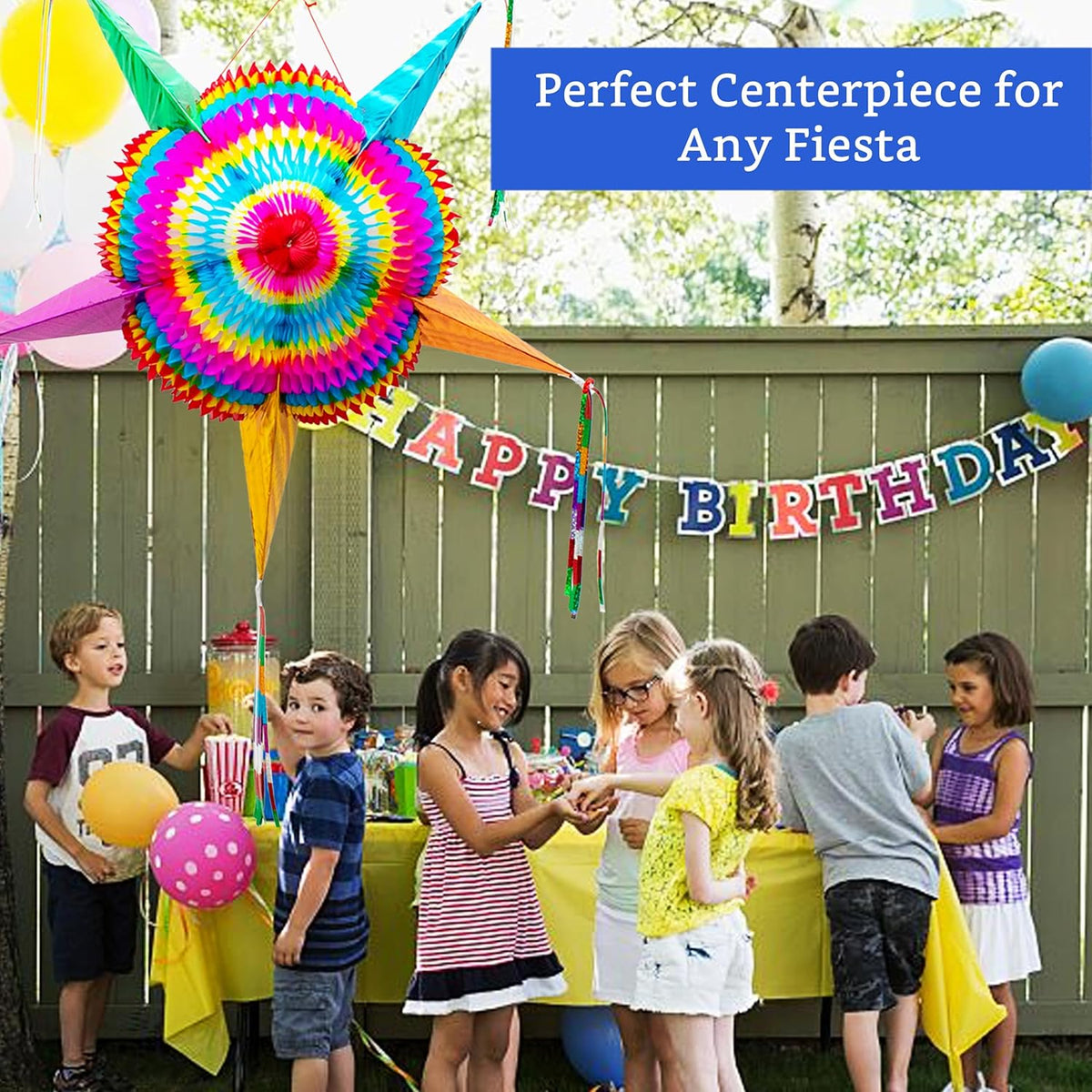 Mexican Piñata (Large 32 inches) - Authentic Handmade Foldable Large Pinata for Birthday Party