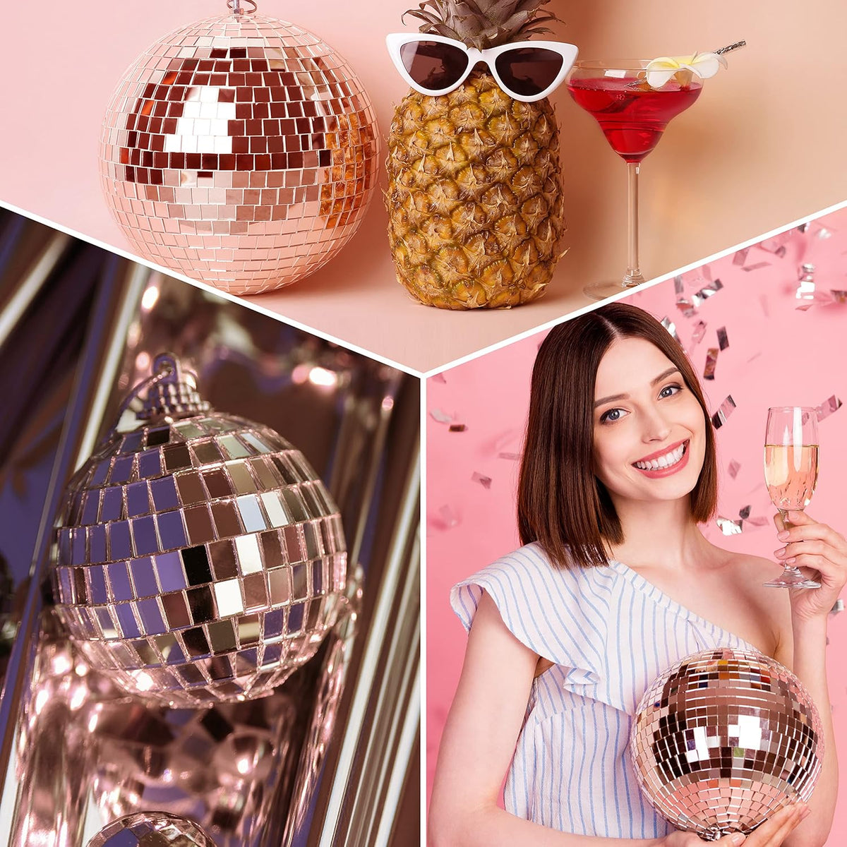 PP OPOUNT 2360 Pieces Self-Adhesive Mosaic Tiles, 5 x 5 mm Disco Tiles, Real Glass Mirror Mosaic