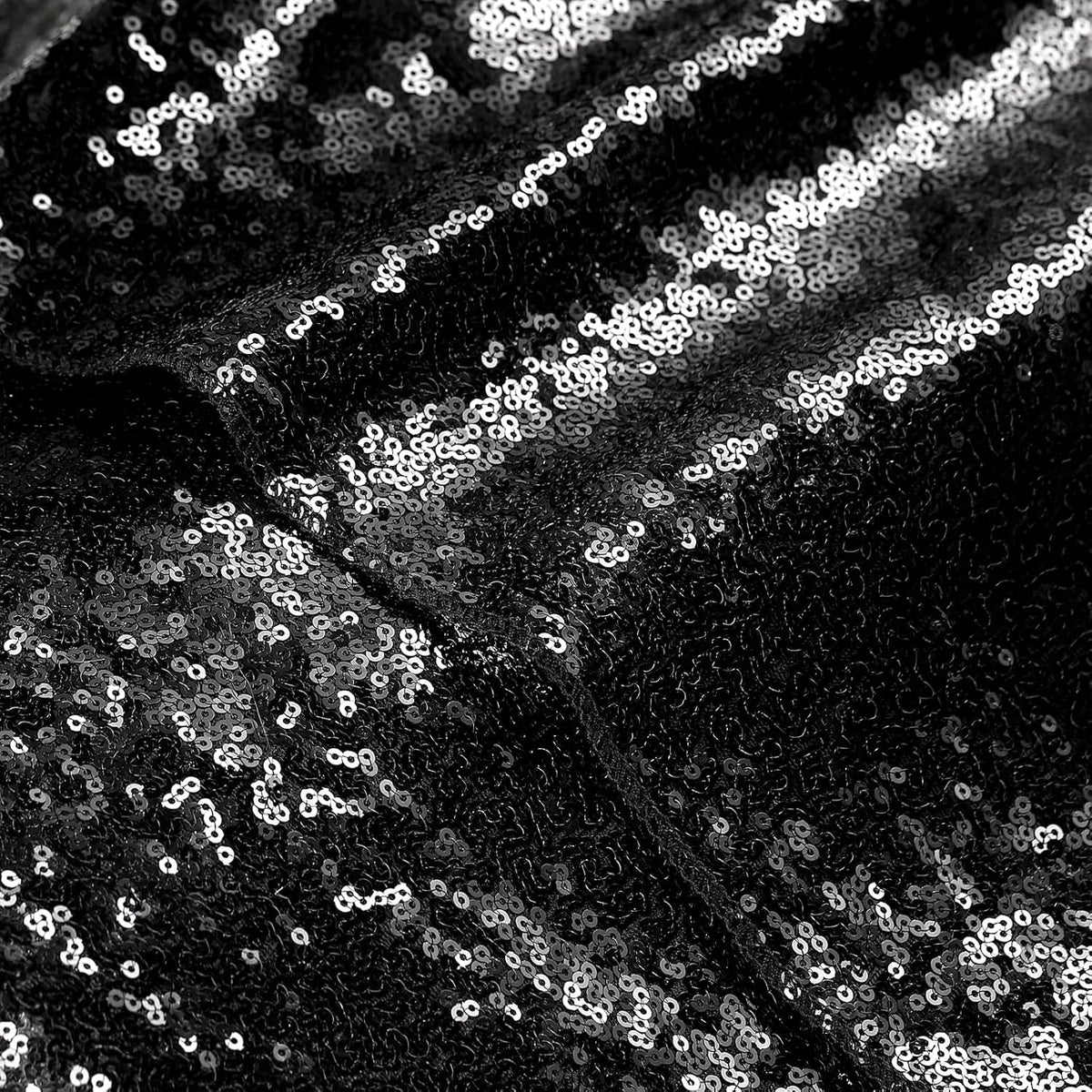 QueenDream Sparkly Sequin Tablecloth - Black Table Cloth 50x80 Inches Rectangle Table Overlay