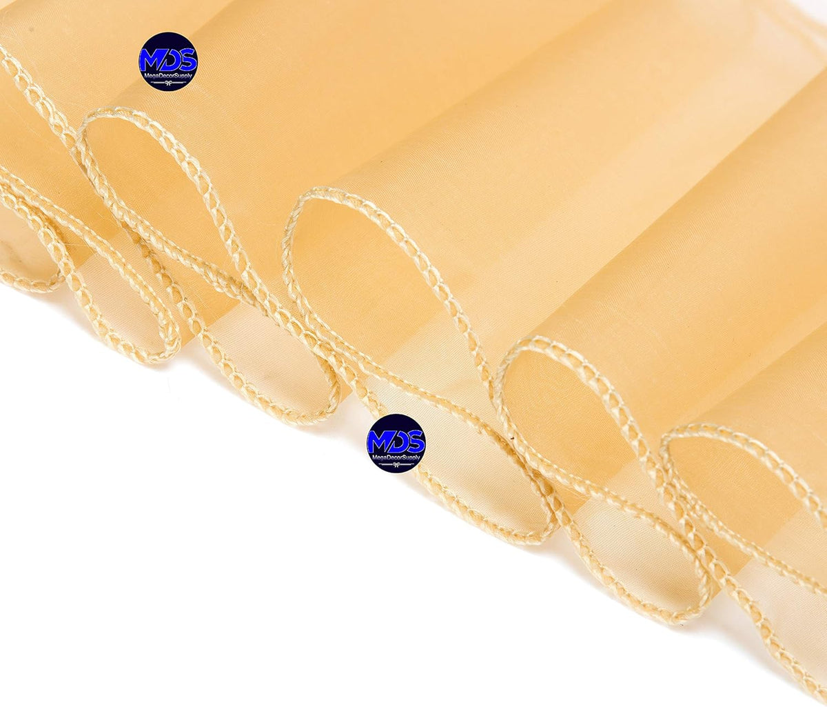 MDS Pack of 125 PCS Organza Chair Sashes Wider Dining Chair Bows Ribbon Tie Back for Wedding Party