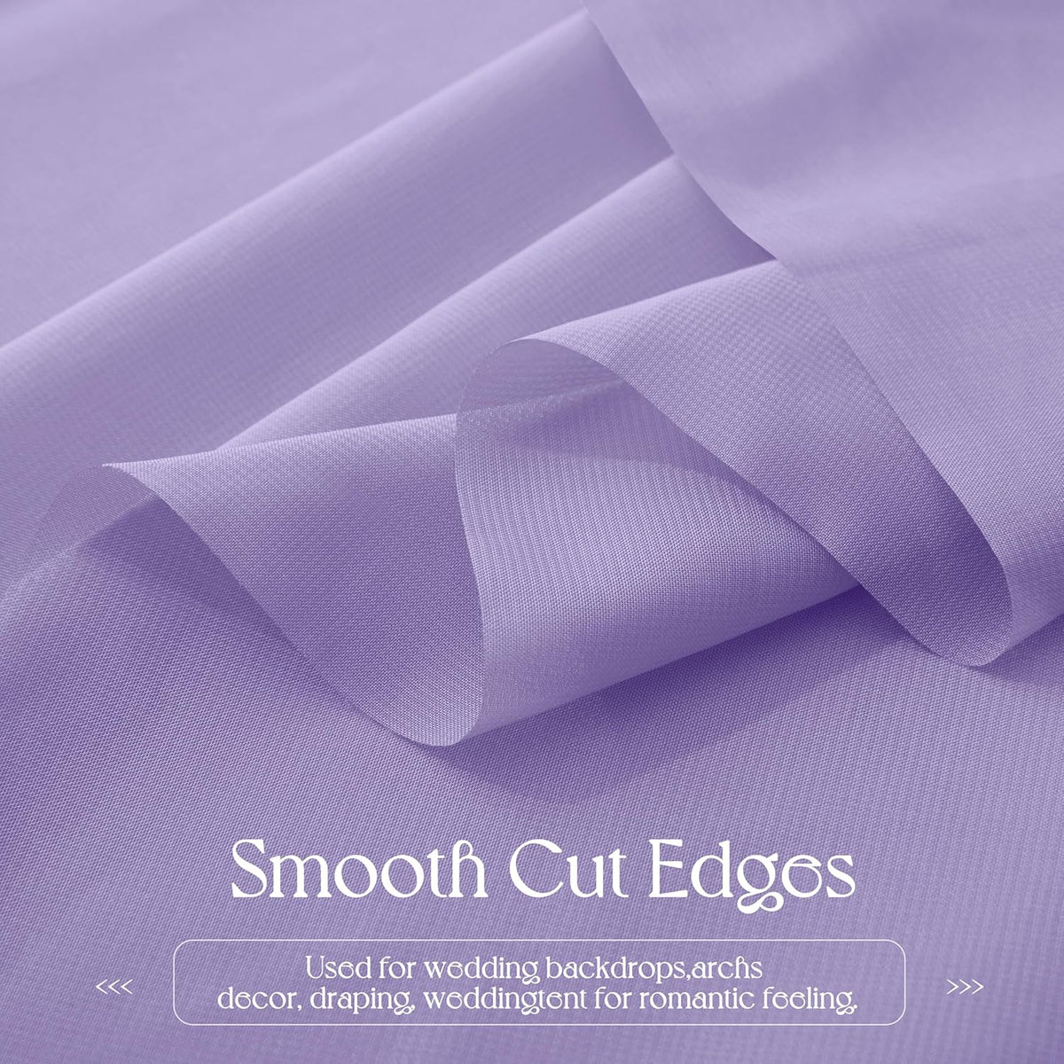 VACVELT Wedding Arch Draping Fabric, Lilac Chiffon, 2 Panels Sheer Drapes, 30 Inch x 20ft Chiffon