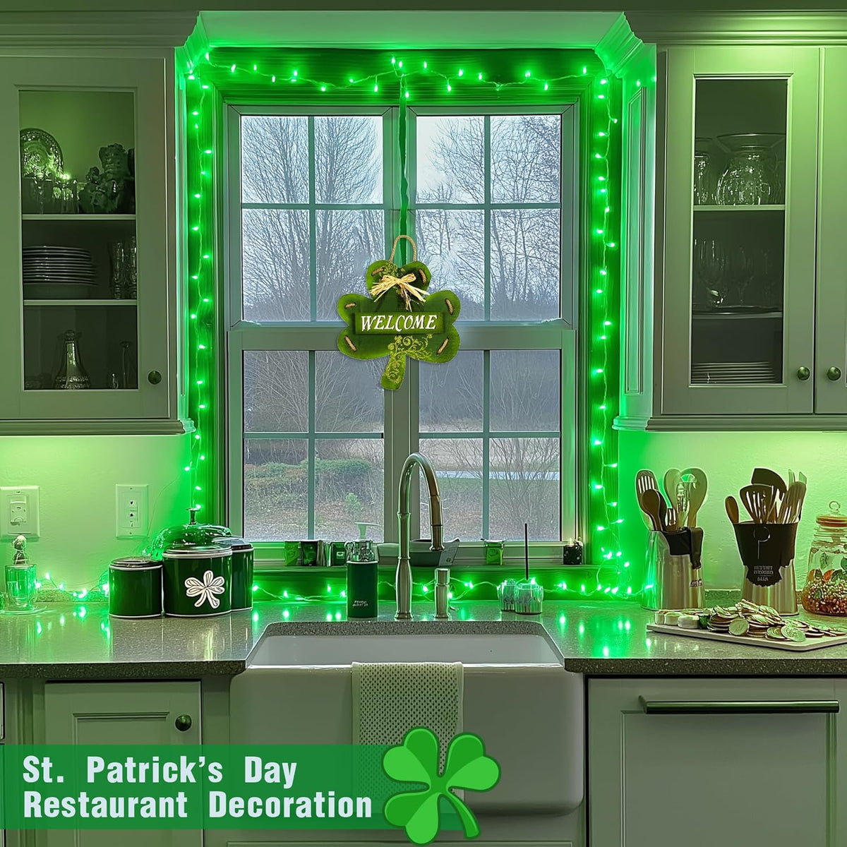 JMEXSUSS 600 LED Green Lights for Halloween Decorations, 168 Ft Green Christmas String Lights