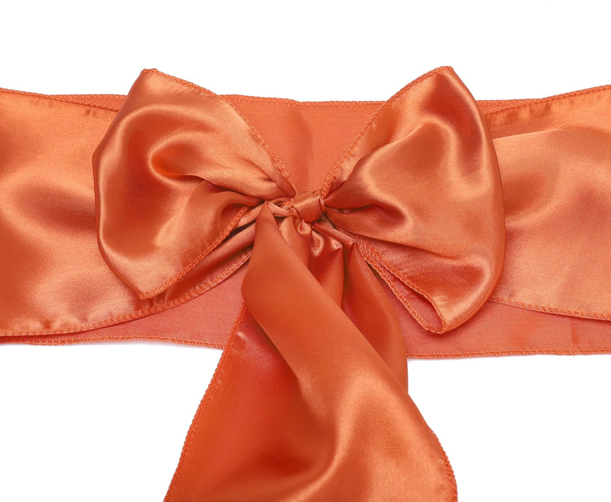 MDS Pack of 200 PCS Satin Chair Sashes Charmeuse Sateen Dining Chair Bows Ribbon Ties Back Sash for