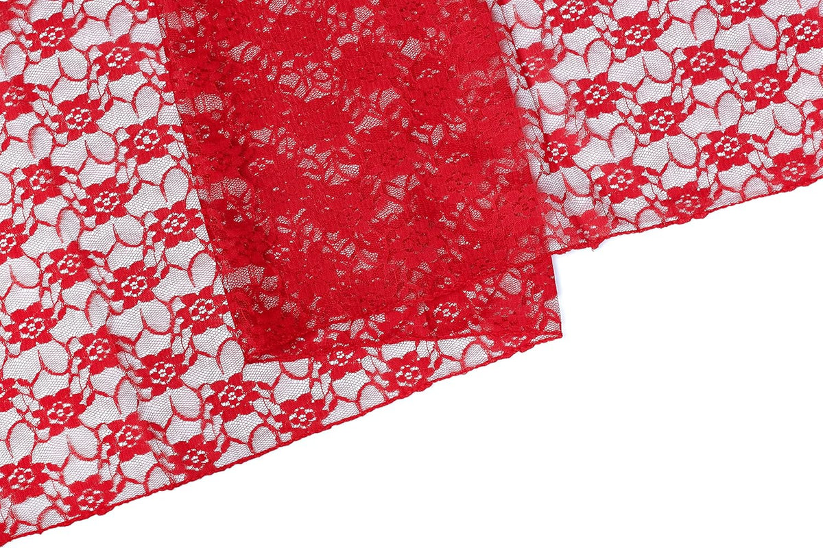 MDS Pack of 20 Wedding 12 x 108 inches Lace Table Runner for Wedding, Decorations for Birthday