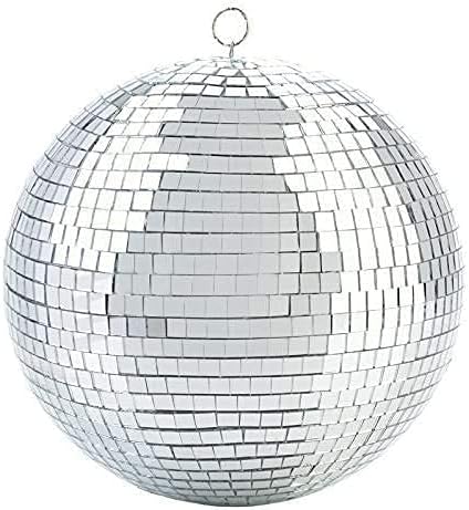 Mirror Disco Ball, 6 inch Mirror Ball Silver Disco Party Stage Lightning Balls with Hanging Rings