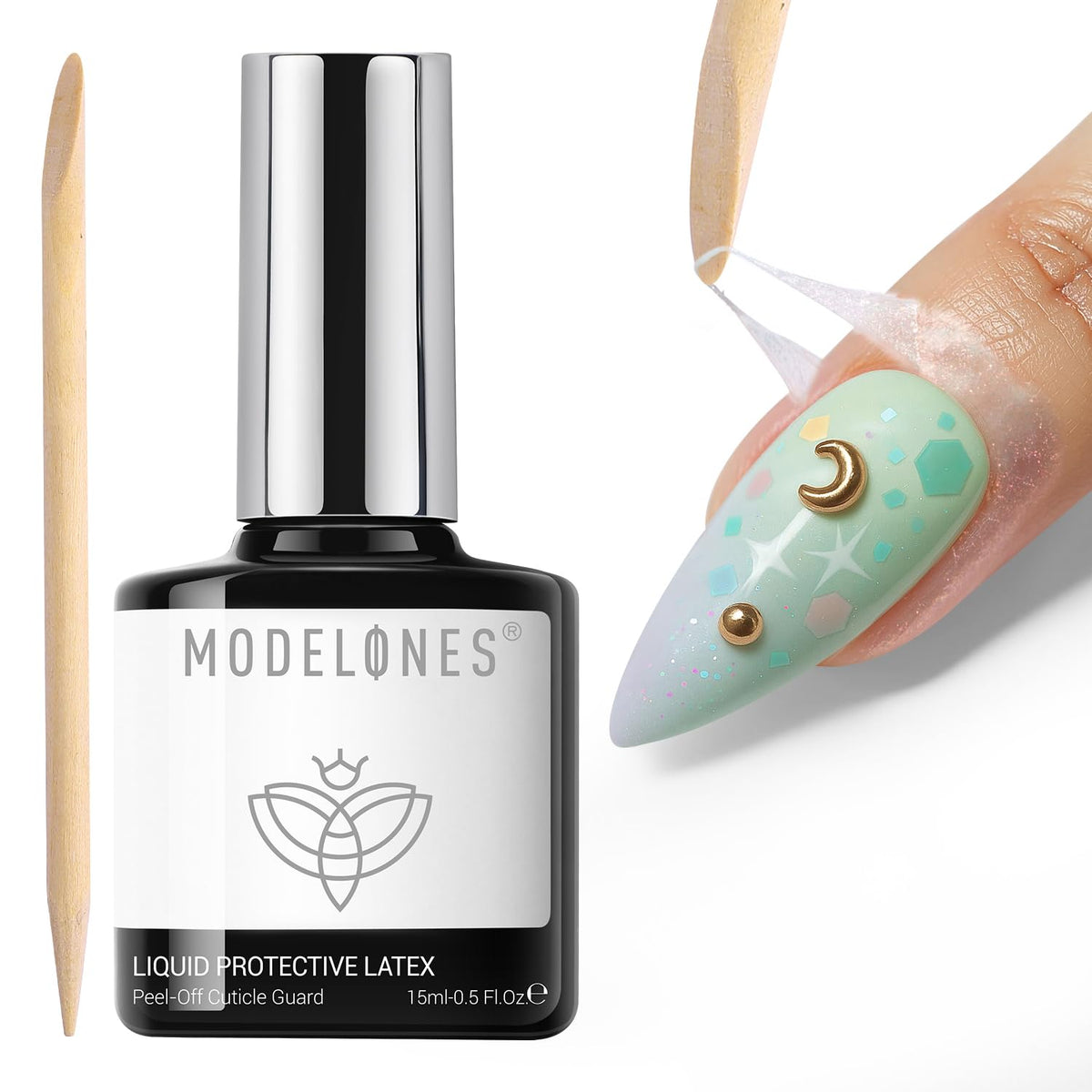 Liquid Latex for Nails 15ml, Peel Off Nail Polish Barrier, Fast Dry Cuticle Guard Skin Protector