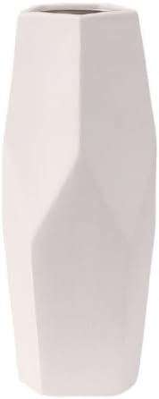 White Ceramic Vase – Modern Minimalist Flower Vase for Home Décor, Living Room, Office, Bedroom