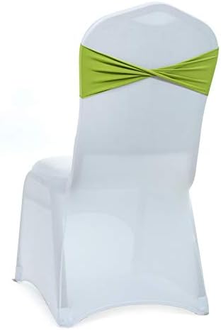 VDS Pack of 150 PCS | Apple Green | Spandex Chair Sashes Bows Without Buckle | Stretch Elastic