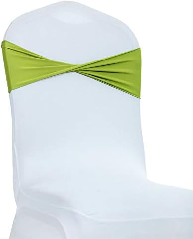 VDS Pack of 300 PCS | Apple Green | Spandex Chair Sashes Bows Without Buckle | Stretch Elastic