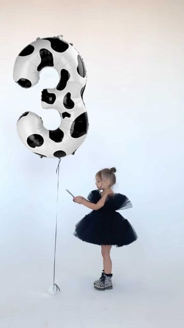 Cow Print Number Balloon Birthday Decorations, 40 inch Number balloon 0-9(Zero-Nine), Cow Balloon